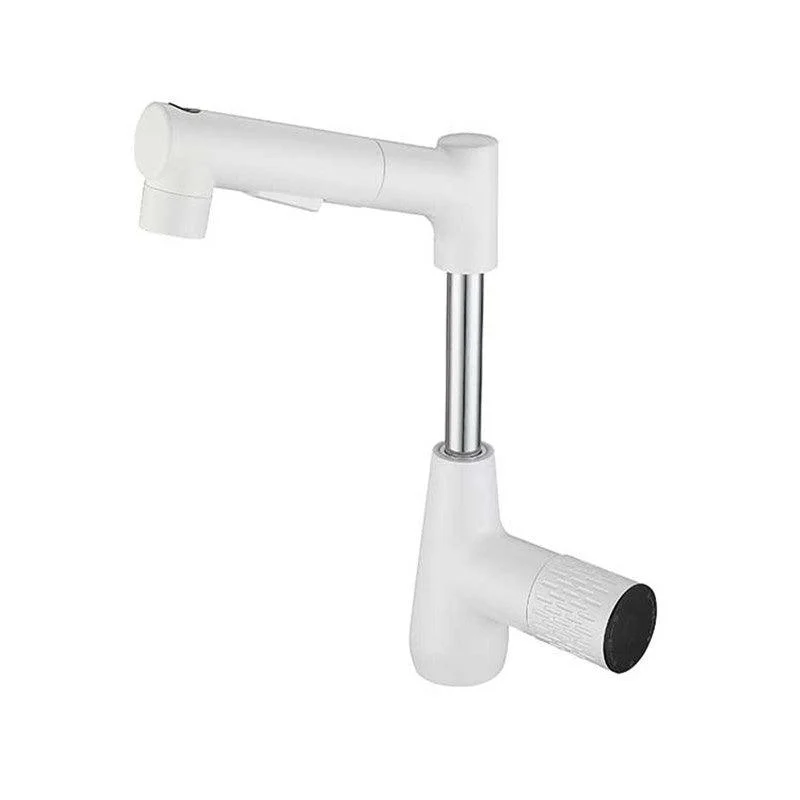 Knob Handle Vessel Tap Modern White Vessel Sink Bathroom Tap -Bathlova