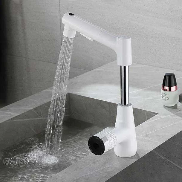 Knob Handle Vessel Tap Modern White Vessel Sink Bathroom Tap -Bathlova