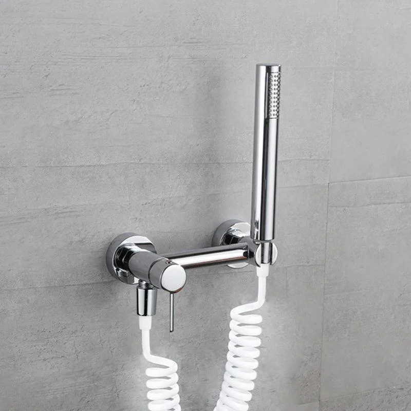 Lever Handle Tub Tap Wall Mount Shower Hose Swivel Spout Bath Filler with Handshower -Bathlova