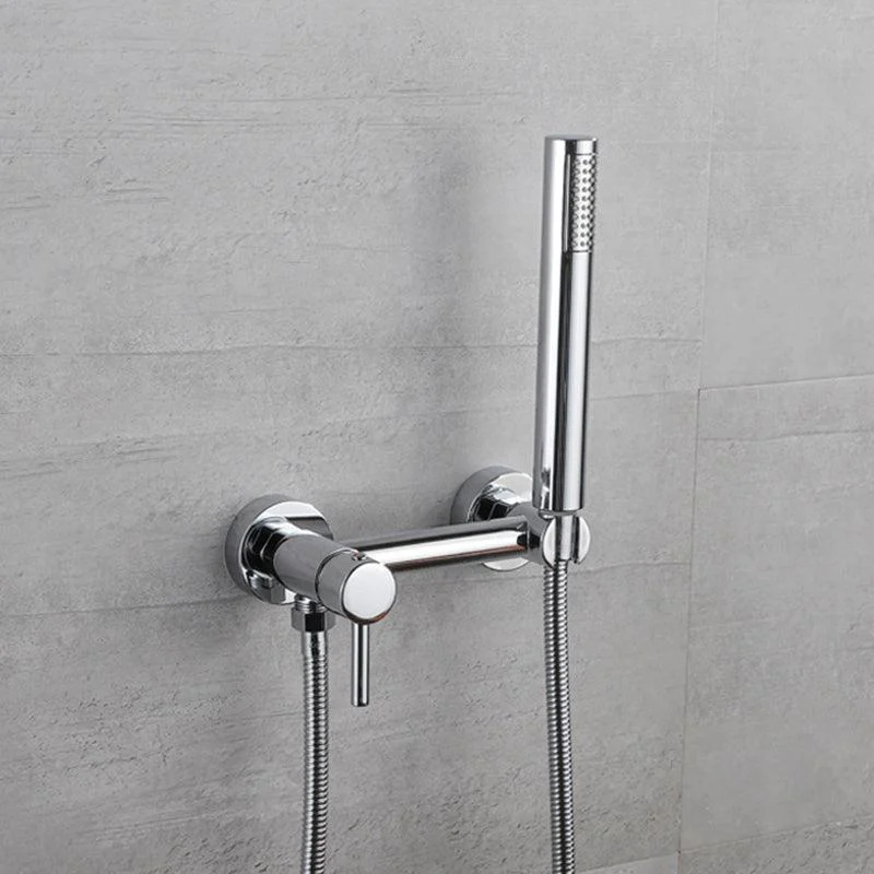 Lever Handle Tub Tap Wall Mount Shower Hose Swivel Spout Bath Filler with Handshower -Bathlova