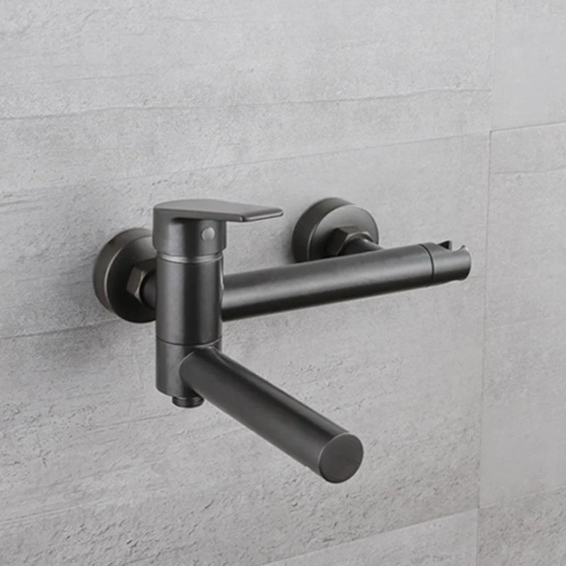 Lever Handle Tub Tap Wall Mount Shower Hose Swivel Spout Bath Filler with Handshower -Bathlova