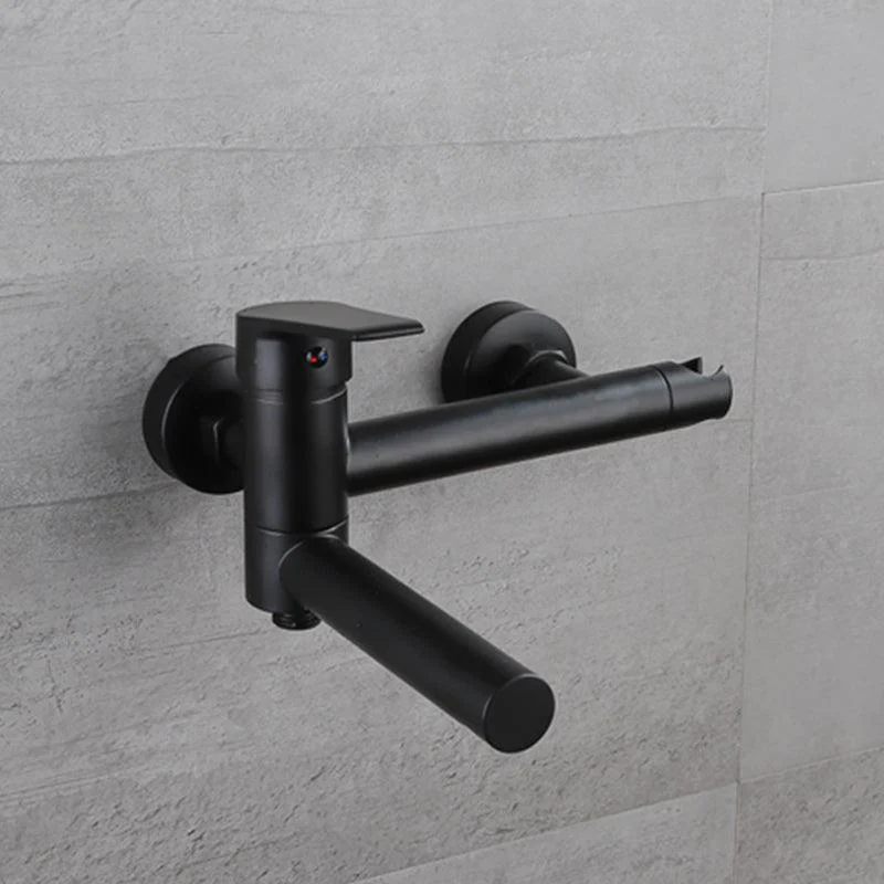 Lever Handle Tub Tap Wall Mount Shower Hose Swivel Spout Bath Filler with Handshower -Bathlova