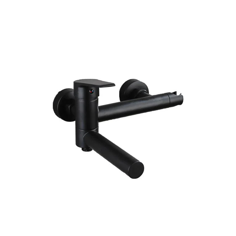 Lever Handle Tub Tap Wall Mount Shower Hose Swivel Spout Bath Filler with Handshower -Bathlova