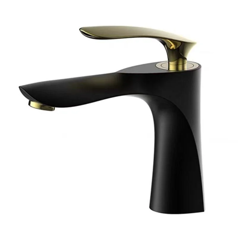 Lever Handle Vanity Sink Tap Single Hole Basin Tap with Water Hose -Bathlova