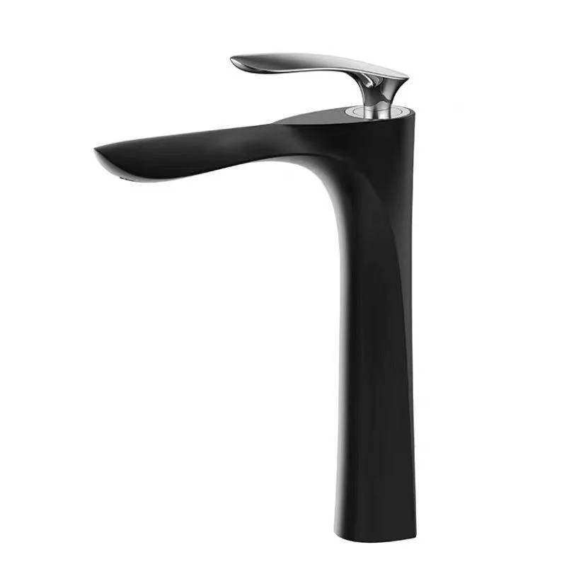 Lever Handle Vanity Sink Tap Single Hole Basin Tap with Water Hose -Bathlova