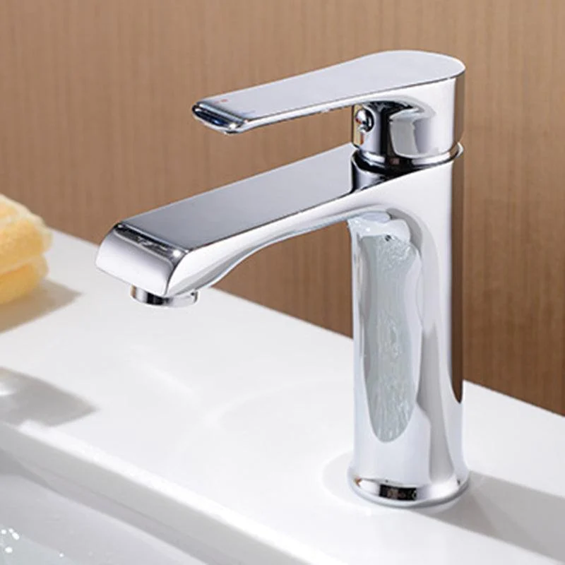 Lever Handle Vessel Sink Tap Circular Modern Bathroom Tap -Bathlova