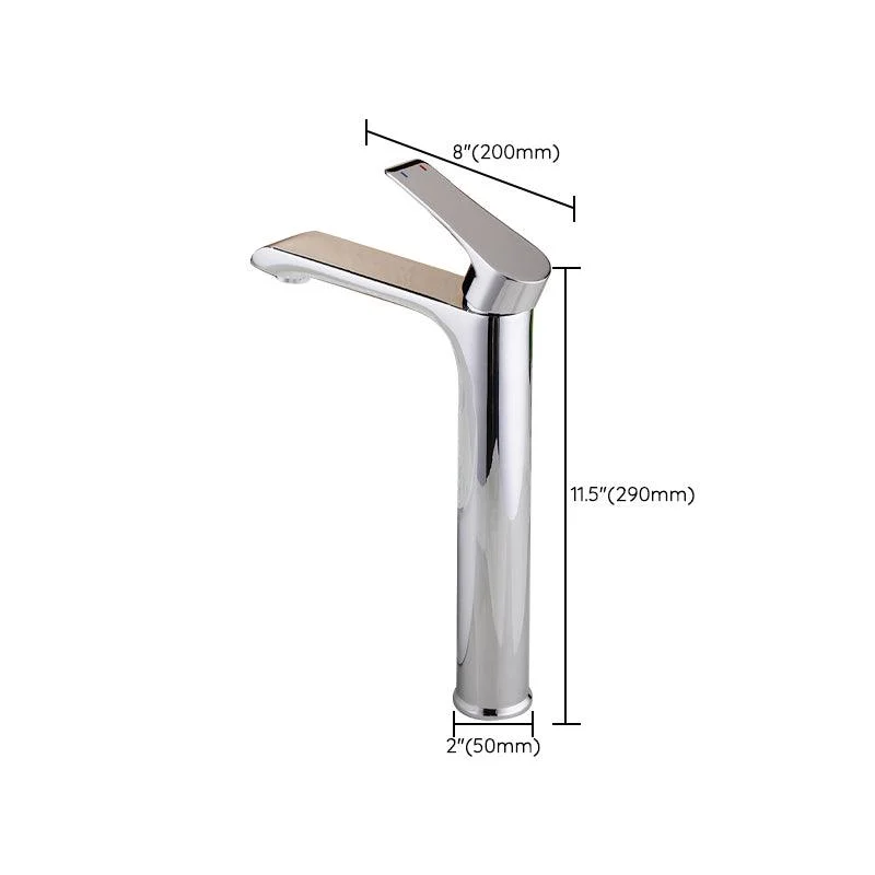 Lever Handle Vessel Sink Tap Circular Modern Bathroom Tap -Bathlova