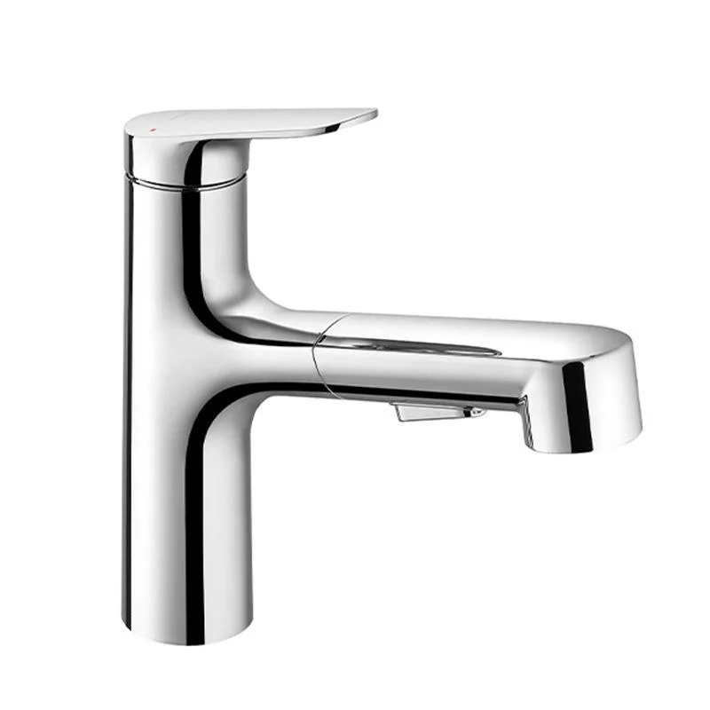 Lever Handles Sink Tap Single Hole Chrome Brass Bathroom Sink Tap -Bathlova