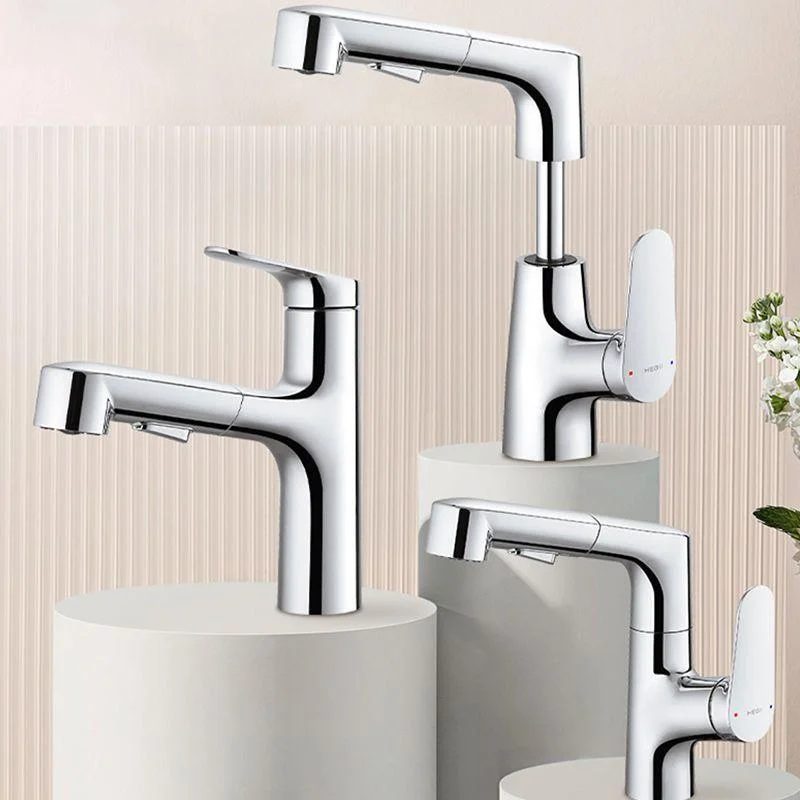 Lever Handles Sink Tap Single Hole Chrome Brass Bathroom Sink Tap -Bathlova