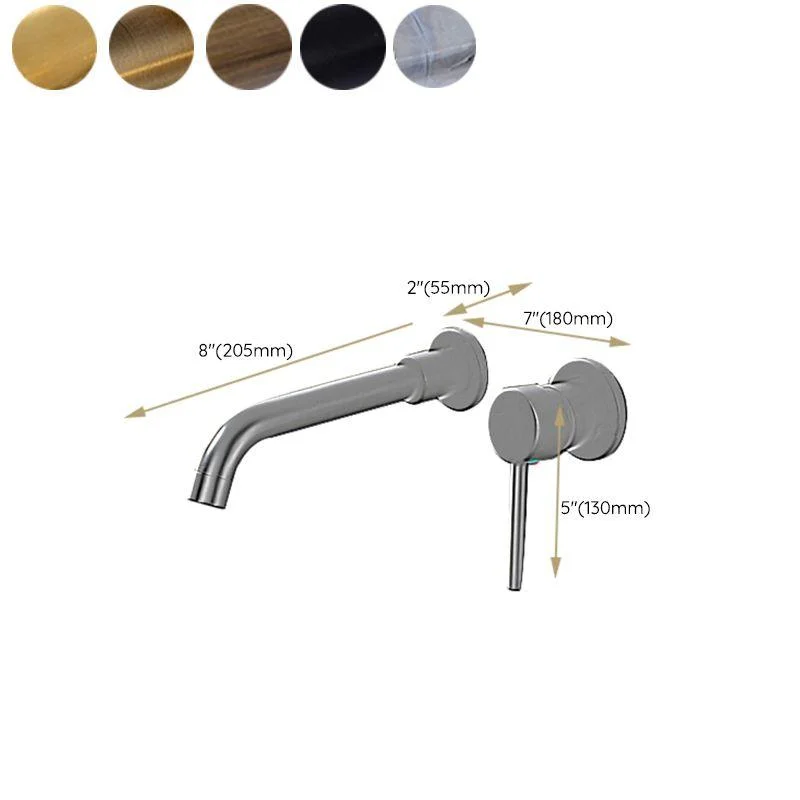 Lever Handles Wall Mounted Bathroom Tap High-Arc Lavatory Tap -Bathlova