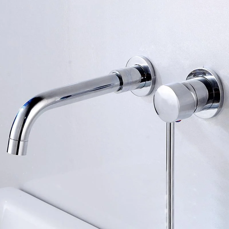 Lever Handles Wall Mounted Bathroom Tap High-Arc Lavatory Tap -Bathlova