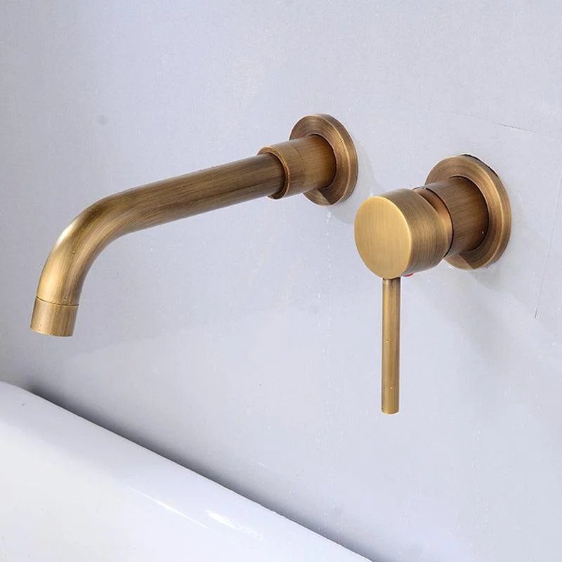 Lever Handles Wall Mounted Bathroom Tap High-Arc Lavatory Tap -Bathlova