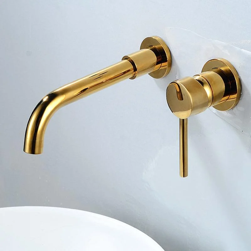 Lever Handles Wall Mounted Bathroom Tap High-Arc Lavatory Tap -Bathlova