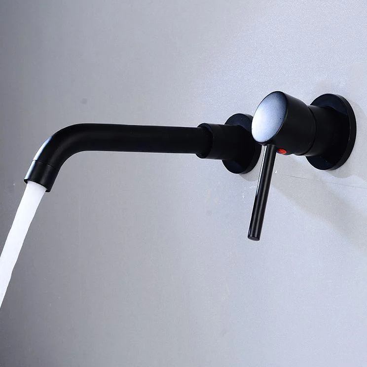 Lever Handles Wall Mounted Bathroom Tap High-Arc Lavatory Tap -Bathlova