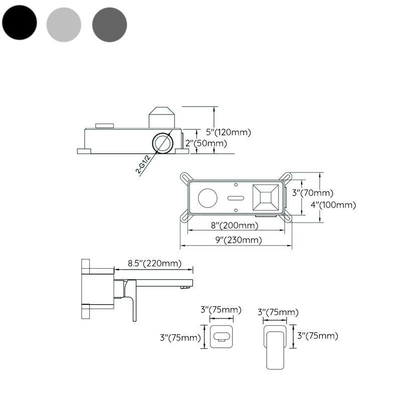 Lever Single-Handle Wall Mounted Modern Low Arc Metal Wall Mount -Bathlova