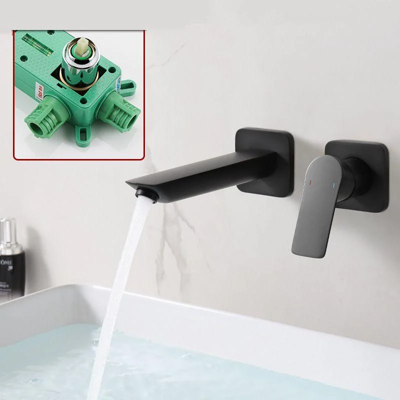 Lever Single-Handle Wall Mounted Modern Low Arc Metal Wall Mount -Bathlova