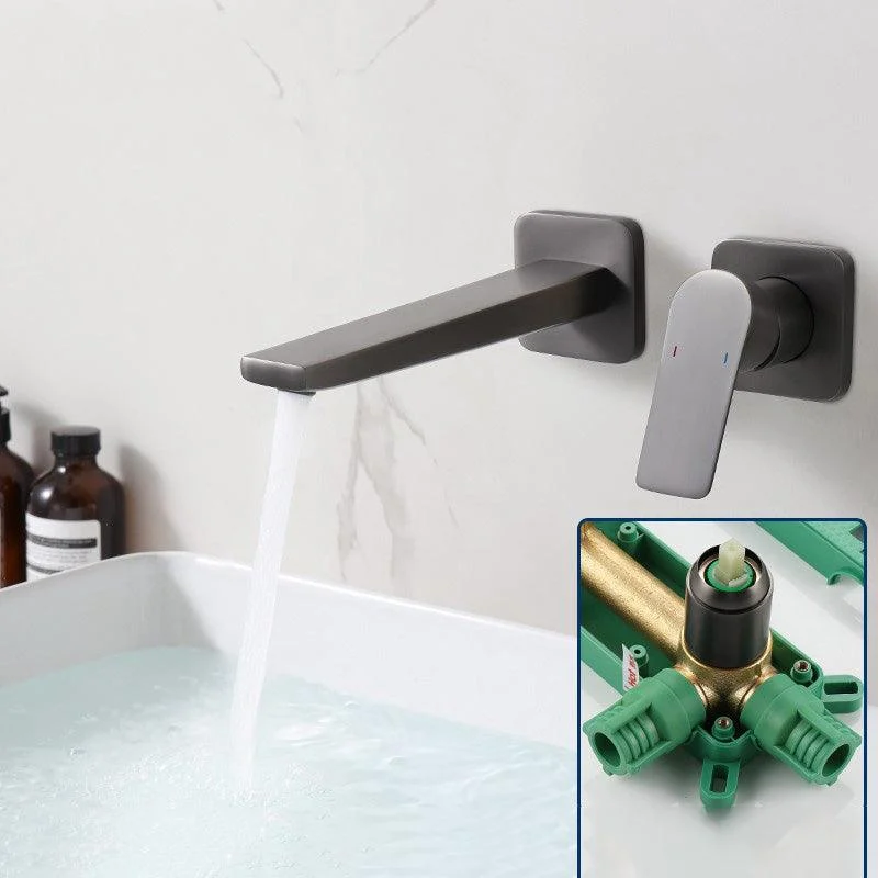 Lever Single-Handle Wall Mounted Modern Low Arc Metal Wall Mount -Bathlova