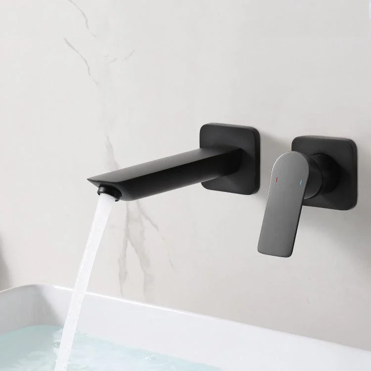 Lever Single-Handle Wall Mounted Modern Low Arc Metal Wall Mount -Bathlova