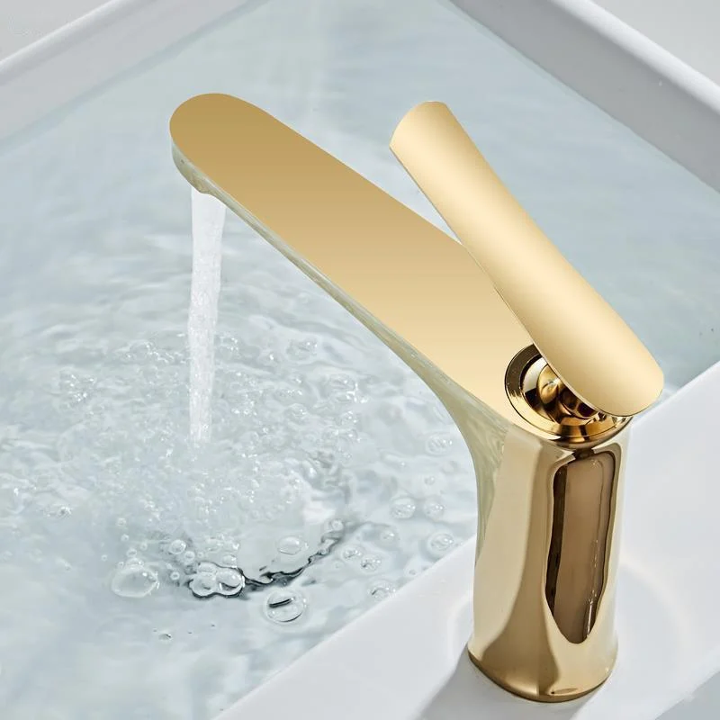 Light Luxury Basin Tap 6.69" H Modern Brass Vessel Sink Tap -Bathlova