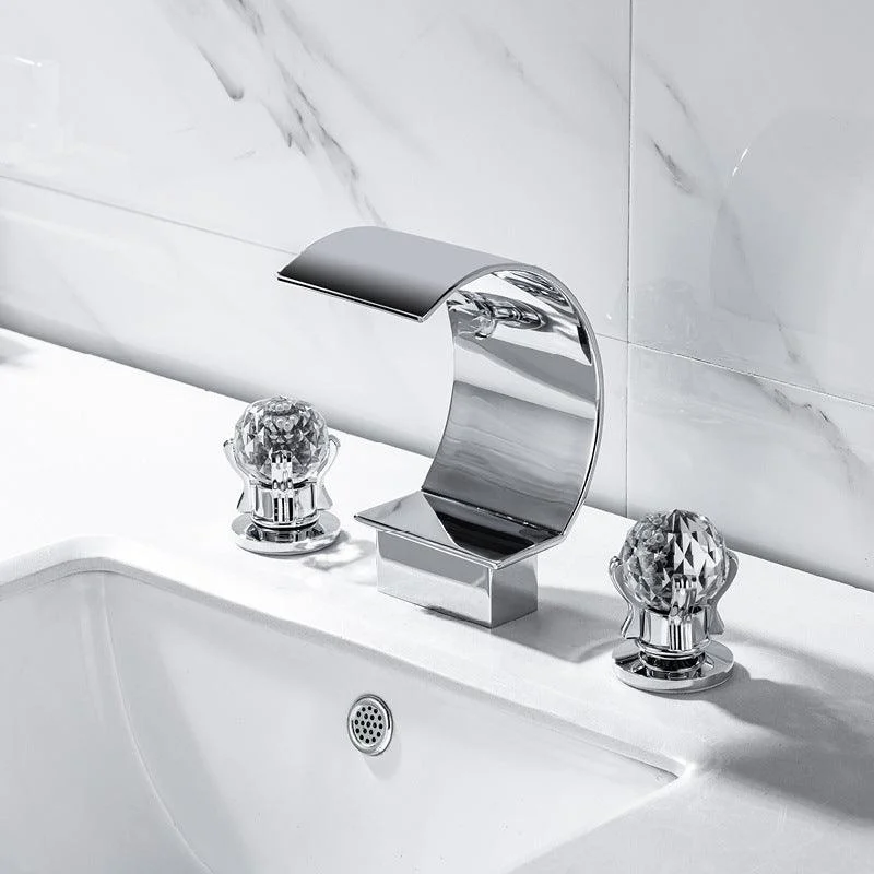 Light Luxury Basin Tap Waterfall Spout Bathroom Tap Knob Handle Sink Tap -Bathlova