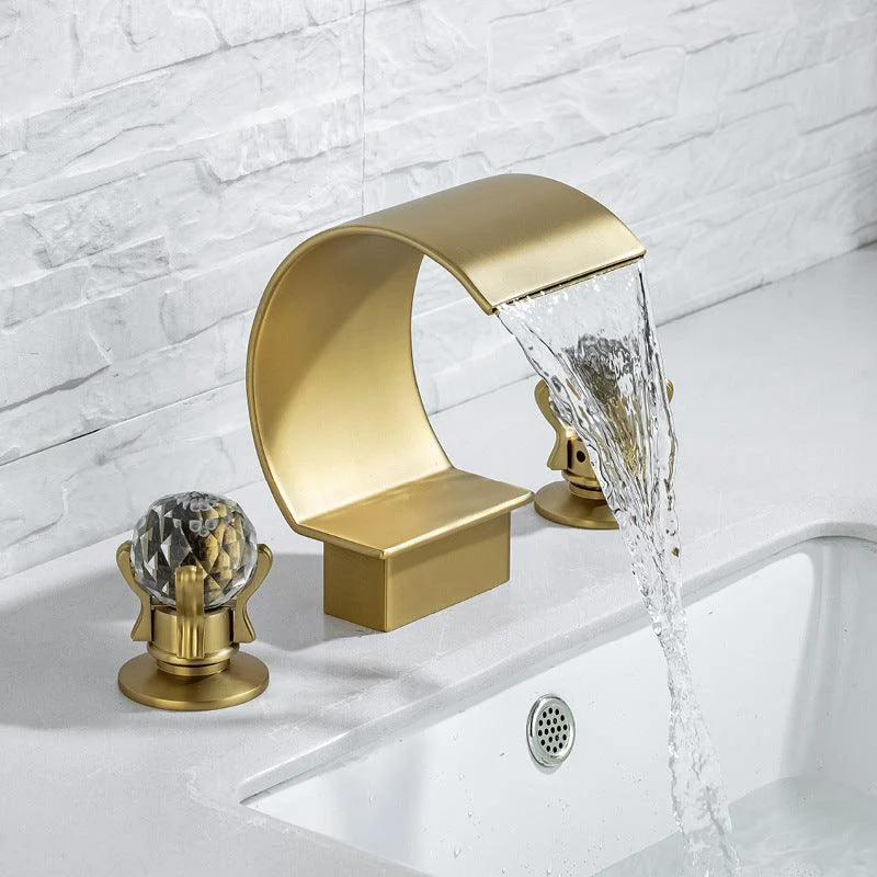 Light Luxury Basin Tap Waterfall Spout Bathroom Tap Knob Handle Sink Tap -Bathlova