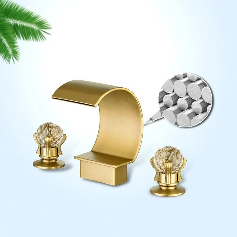 Light Luxury Basin Tap Waterfall Spout Bathroom Tap Knob Handle Sink Tap -Bathlova