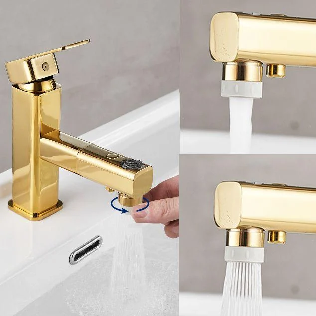 Light Luxury Bathroom Tap Lever Handle Vessel Tap with Swivel Spout -Bathlova