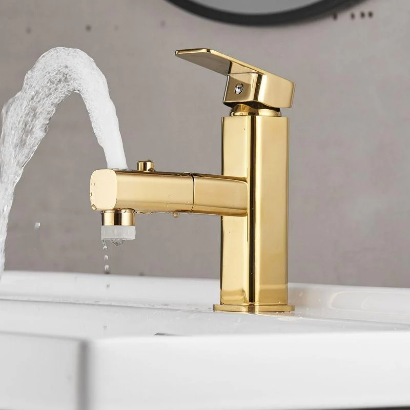 Light Luxury Bathroom Tap Lever Handle Vessel Tap with Swivel Spout -Bathlova