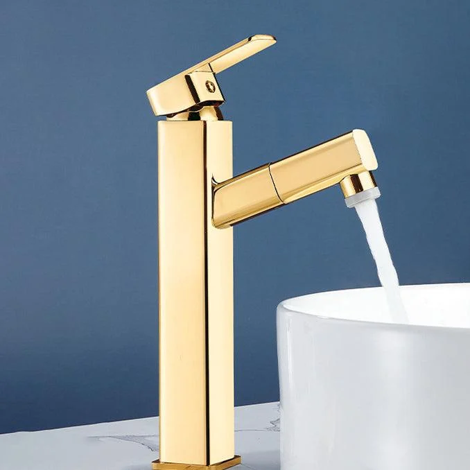 Light Luxury Bathroom Tap Lever Handle Vessel Tap with Swivel Spout -Bathlova