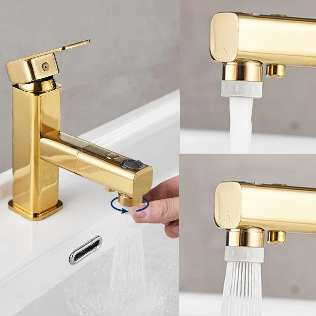 Light Luxury Bathroom Tap Lever Handle Vessel Tap with Swivel Spout -Bathlova