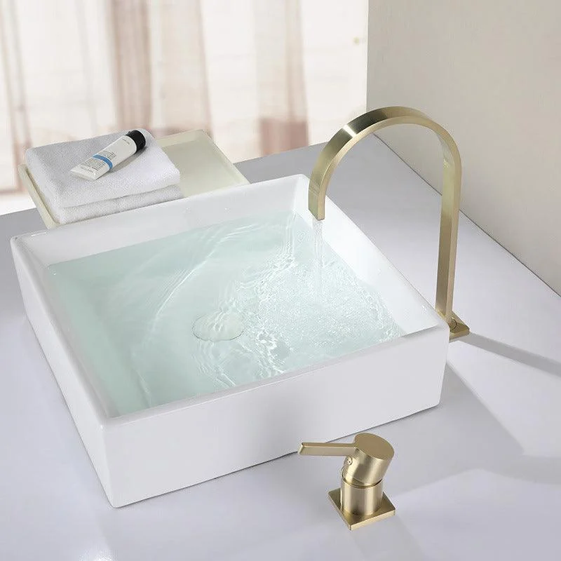 Light Luxury Vanity Sink Tap Cubic Single Handle Tap for Bathroom -Bathlova