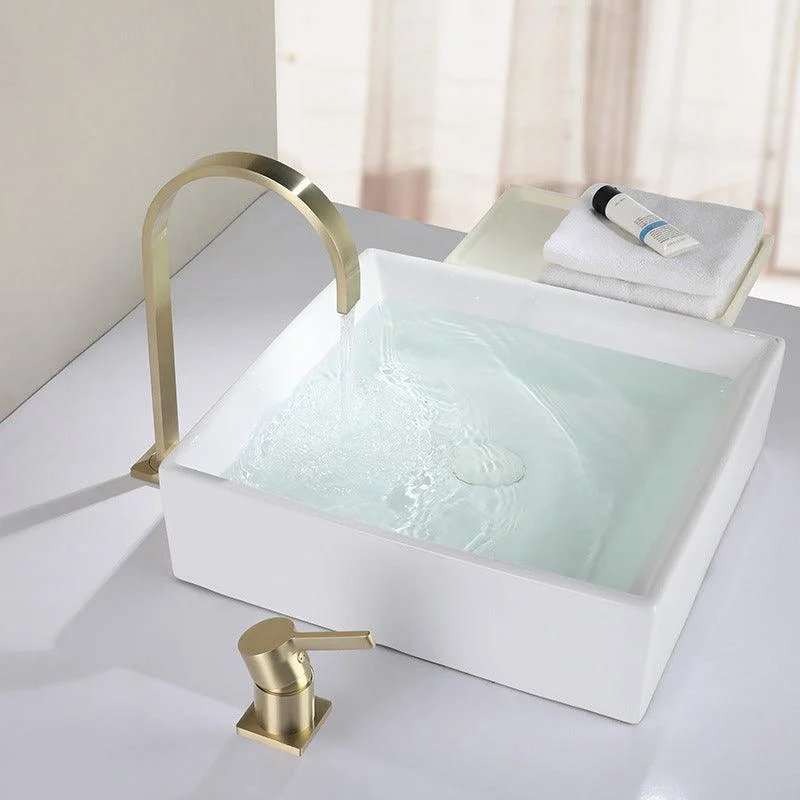 Light Luxury Vanity Sink Tap Cubic Single Handle Tap for Bathroom -Bathlova