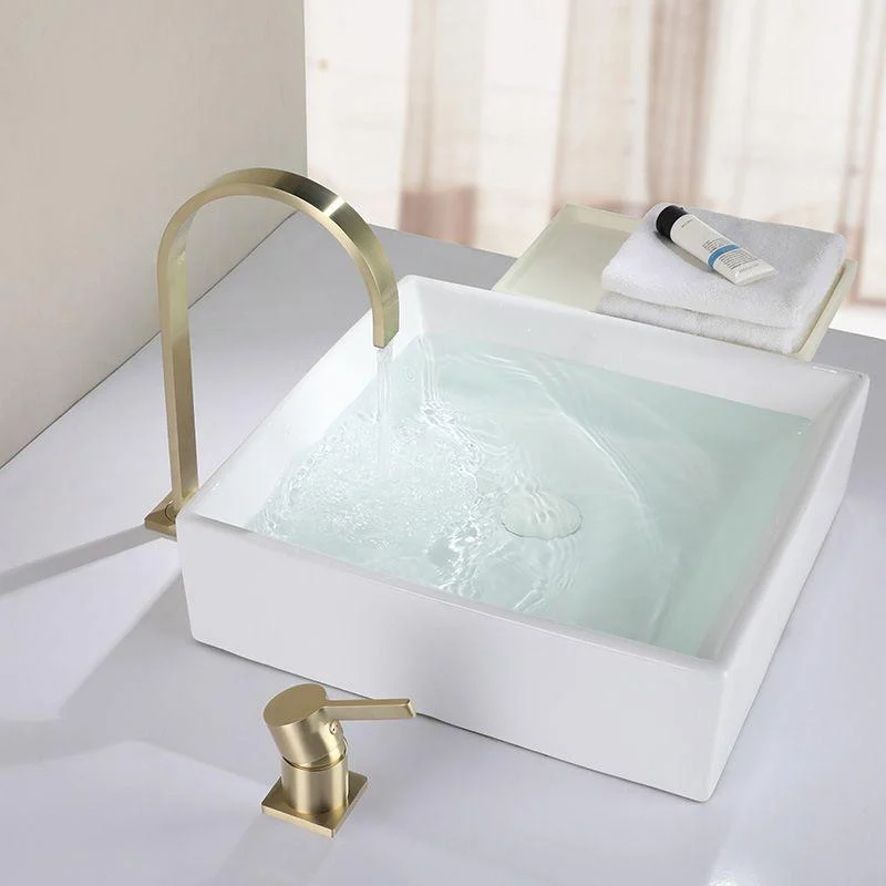 Light Luxury Vanity Sink Tap Cubic Single Handle Tap for Bathroom -Bathlova