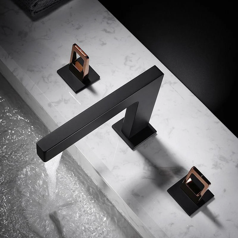 Light Luxury Vessel Sink Tap 3 Hole Lever Handles Tap for Bathroom -Bathlova