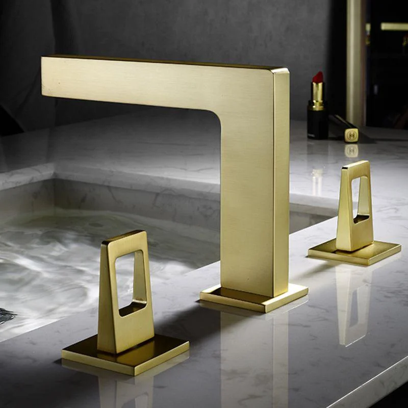 Light Luxury Vessel Sink Tap 3 Hole Lever Handles Tap for Bathroom -Bathlova