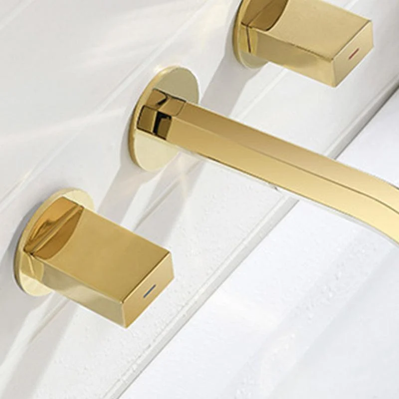 Light Luxury Wall Mounted Bathroom Tap Double Handles Vessel Tap -Bathlova