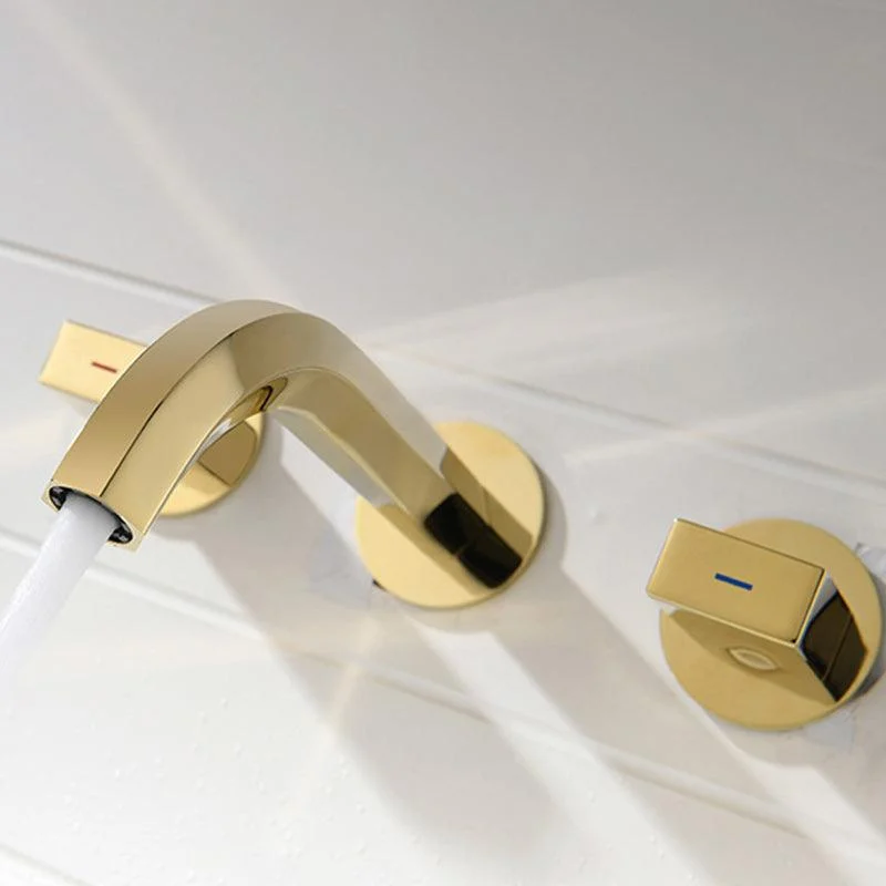 Light Luxury Wall Mounted Bathroom Tap Double Handles Vessel Tap -Bathlova