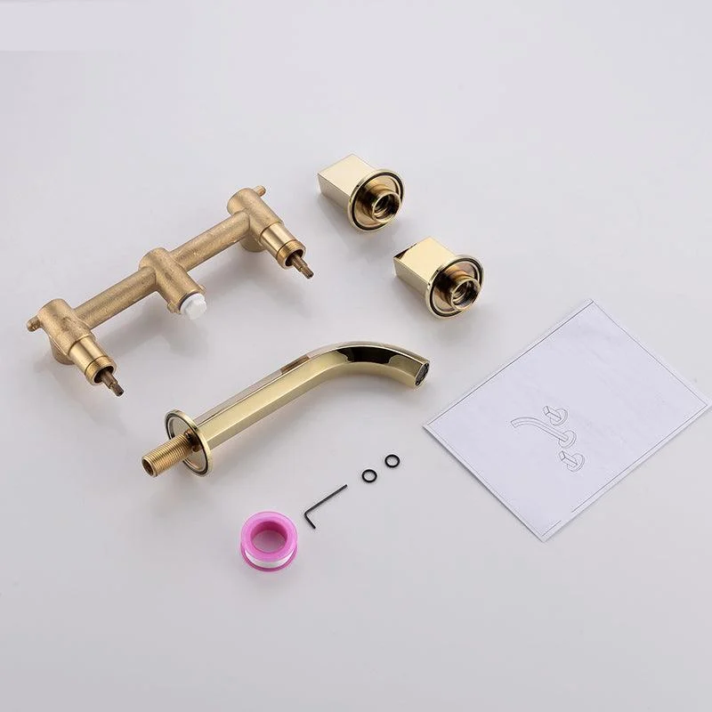 Light Luxury Wall Mounted Bathroom Tap Double Handles Vessel Tap -Bathlova