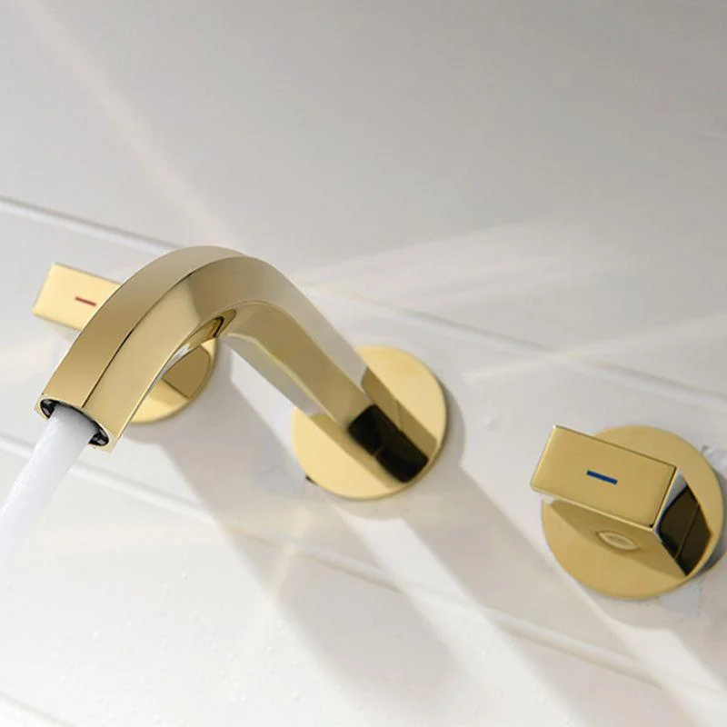 Light Luxury Wall Mounted Bathroom Tap Double Handles Vessel Tap -Bathlova