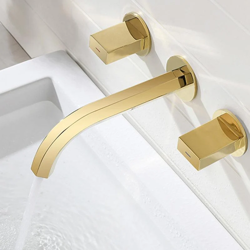 Light Luxury Wall Mounted Bathroom Tap Double Handles Vessel Tap -Bathlova