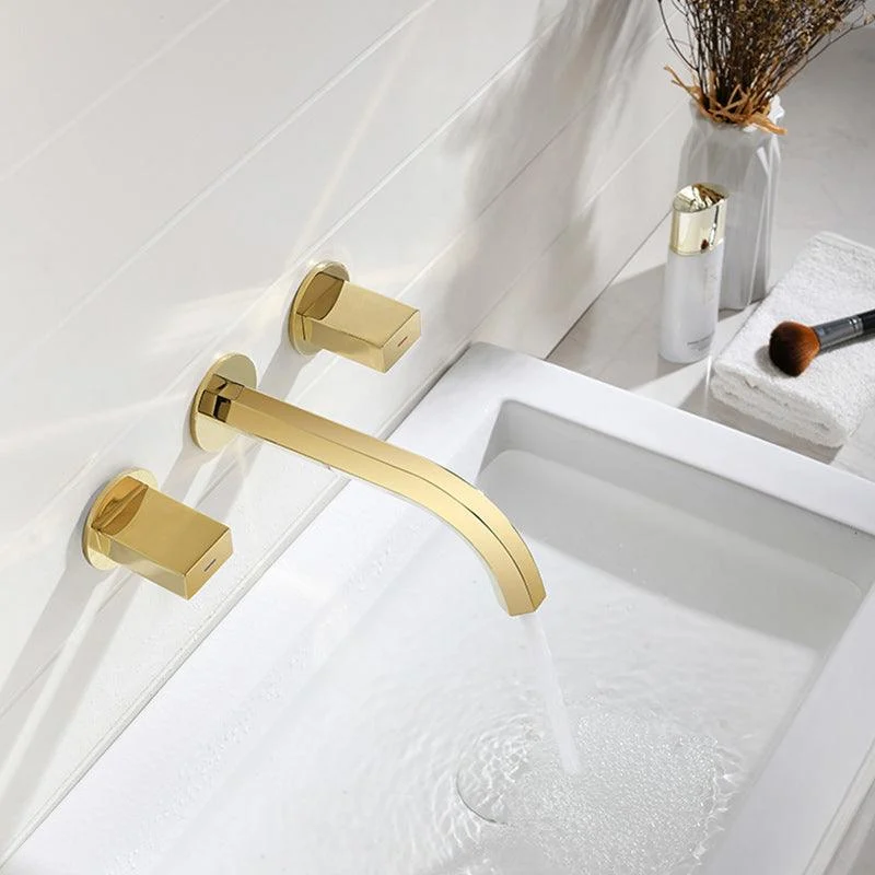 Light Luxury Wall Mounted Bathroom Tap Double Handles Vessel Tap -Bathlova