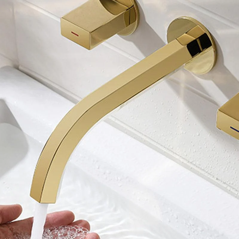 Light Luxury Wall Mounted Bathroom Tap Double Handles Vessel Tap -Bathlova