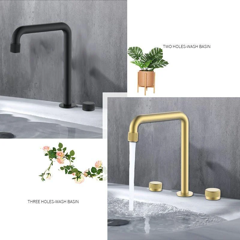 Light Widespread Bathroom Tap Luxury Knob Handle Circular Tap -Bathlova