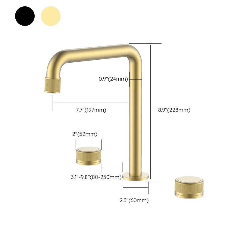 Light Widespread Bathroom Tap Luxury Knob Handle Circular Tap -Bathlova