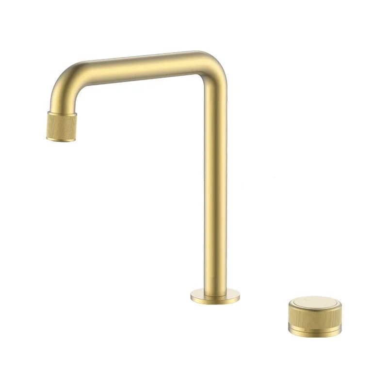 Light Widespread Bathroom Tap Luxury Knob Handle Circular Tap -Bathlova