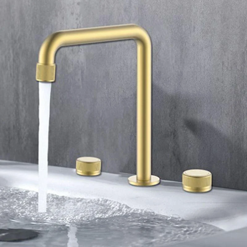 Light Widespread Bathroom Tap Luxury Knob Handle Circular Tap -Bathlova