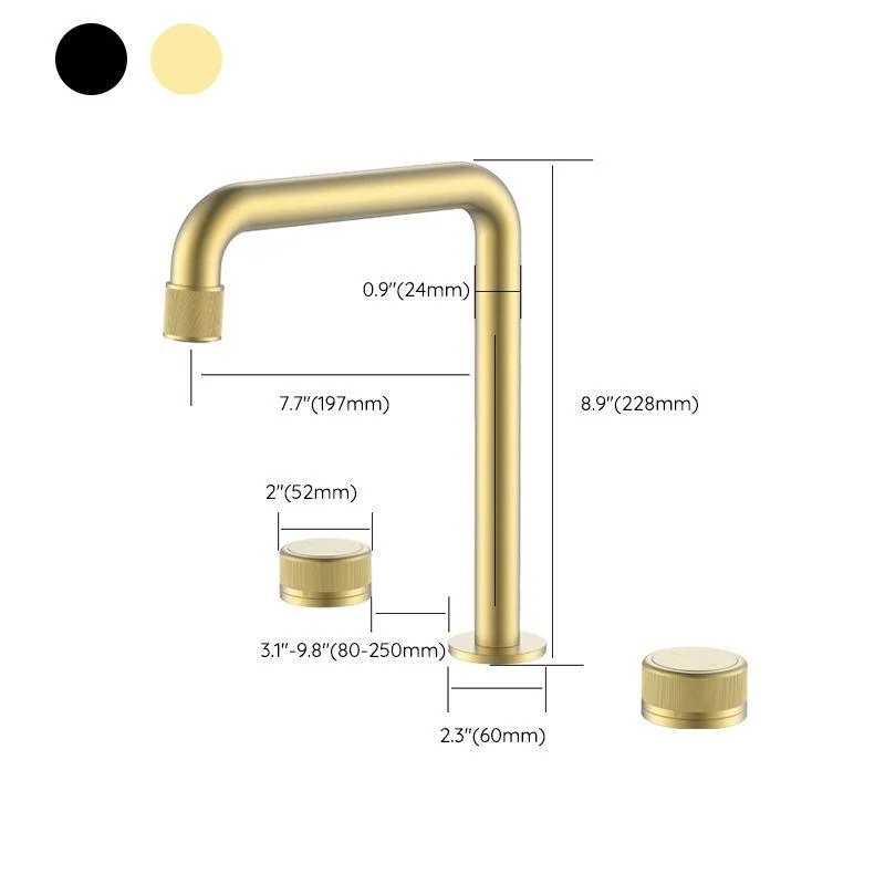 Light Widespread Bathroom Tap Luxury Knob Handle Circular Tap -Bathlova