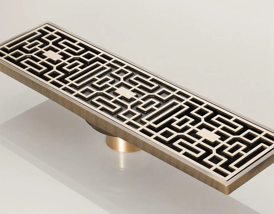 Linear Shower Art Carved Cover Floor Waste Drain -Bathlova