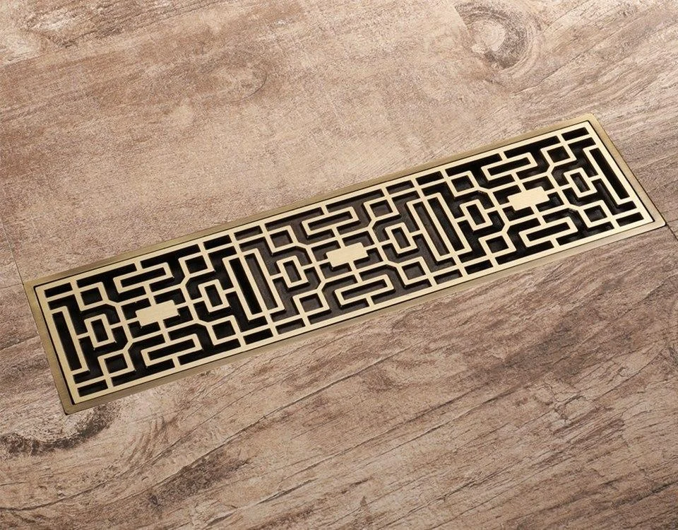 Linear Shower Art Carved Cover Floor Waste Drain -Bathlova