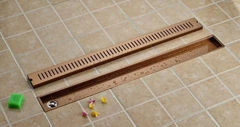 Linear Stainless Steel Bathroom Channel Tile Floor Drain -Bathlova